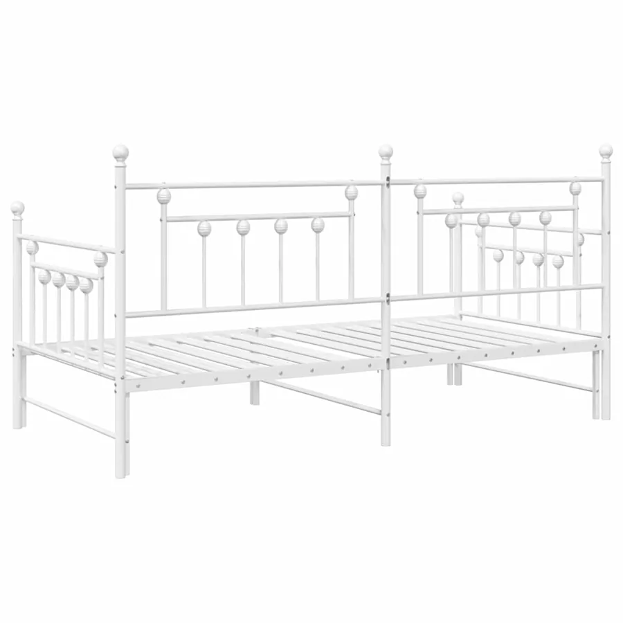Cadre de lit de jour Blanc 107 x 203 cm Acier - 7