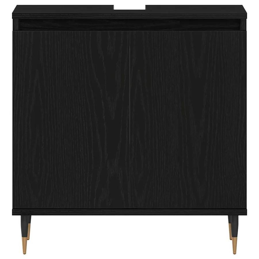 Ensemble de mobilier de salle de bain 3 pcs Chêne noir - 10