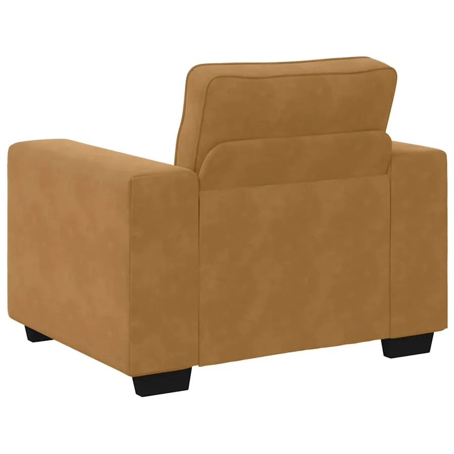 Fauteuil canapé marron 100x77x82 cm velours - 6