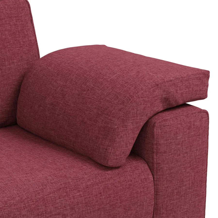 Canapé 3 pcs Rouge Vent 219 x 80 x 82 cm Tissu en lin mélangé - 10