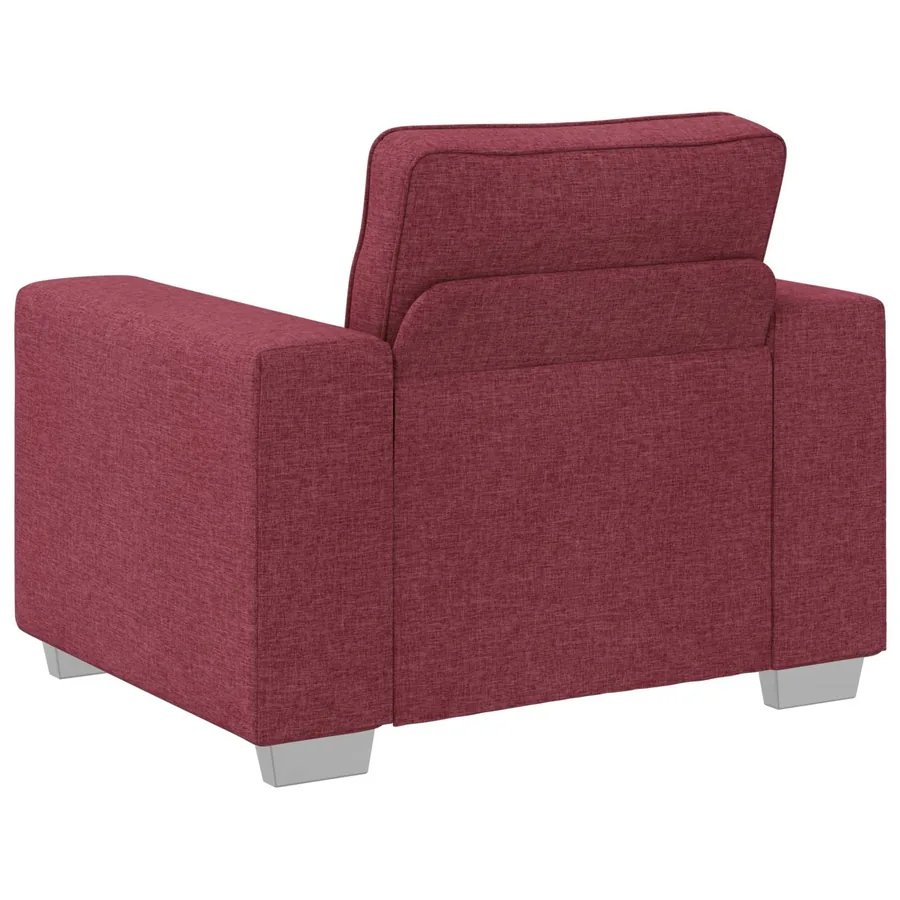 Canapé 3 pcs Rouge Vent 219 x 80 x 82 cm Tissu en lin mélangé - 7