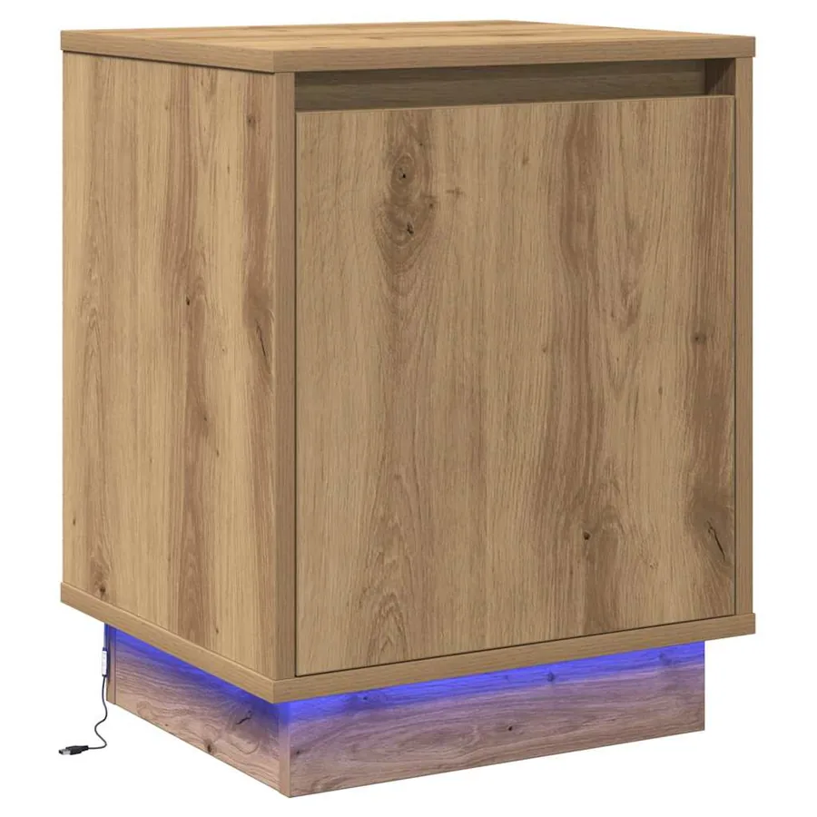 Cabinet de chevet 2 pc Chêne artisanal 39 x 34,5 x 50 cm - 7