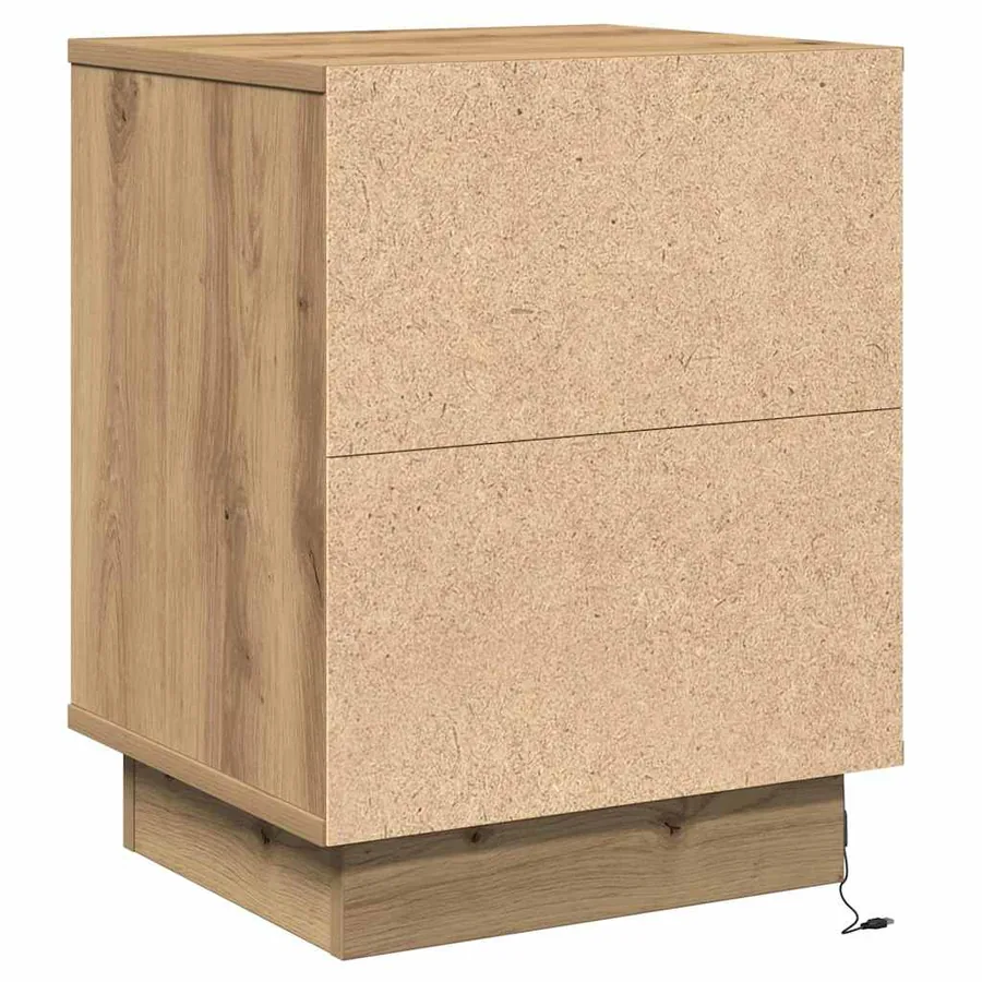 Cabinet de chevet 2 pc Chêne artisanal 39 x 34,5 x 50 cm - 8