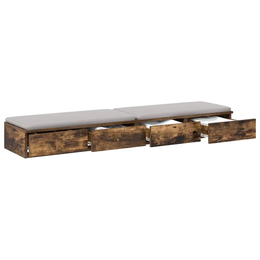 Tiroirs de lit avec tiroir Chêne fumé 140 x 36,5 x 16,5 cm - 3
