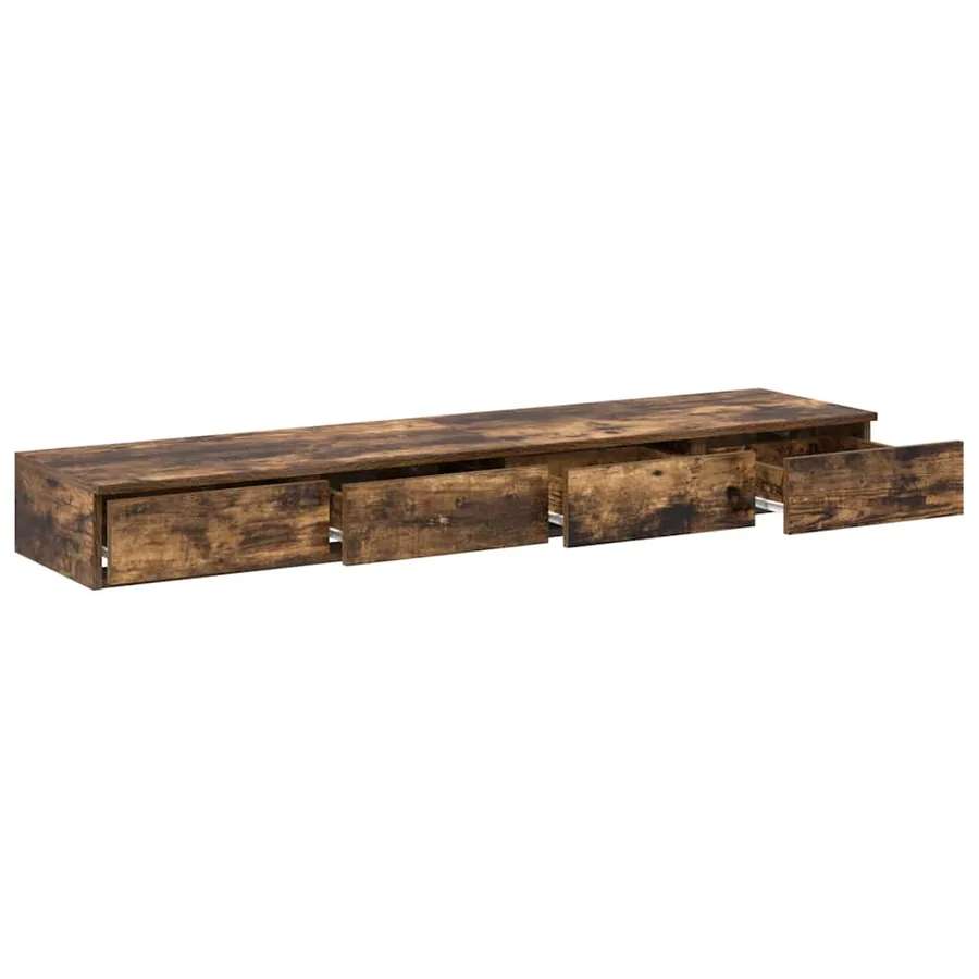 Tiroirs de lit avec tiroir Chêne fumé 140 x 36,5 x 16,5 cm - 5