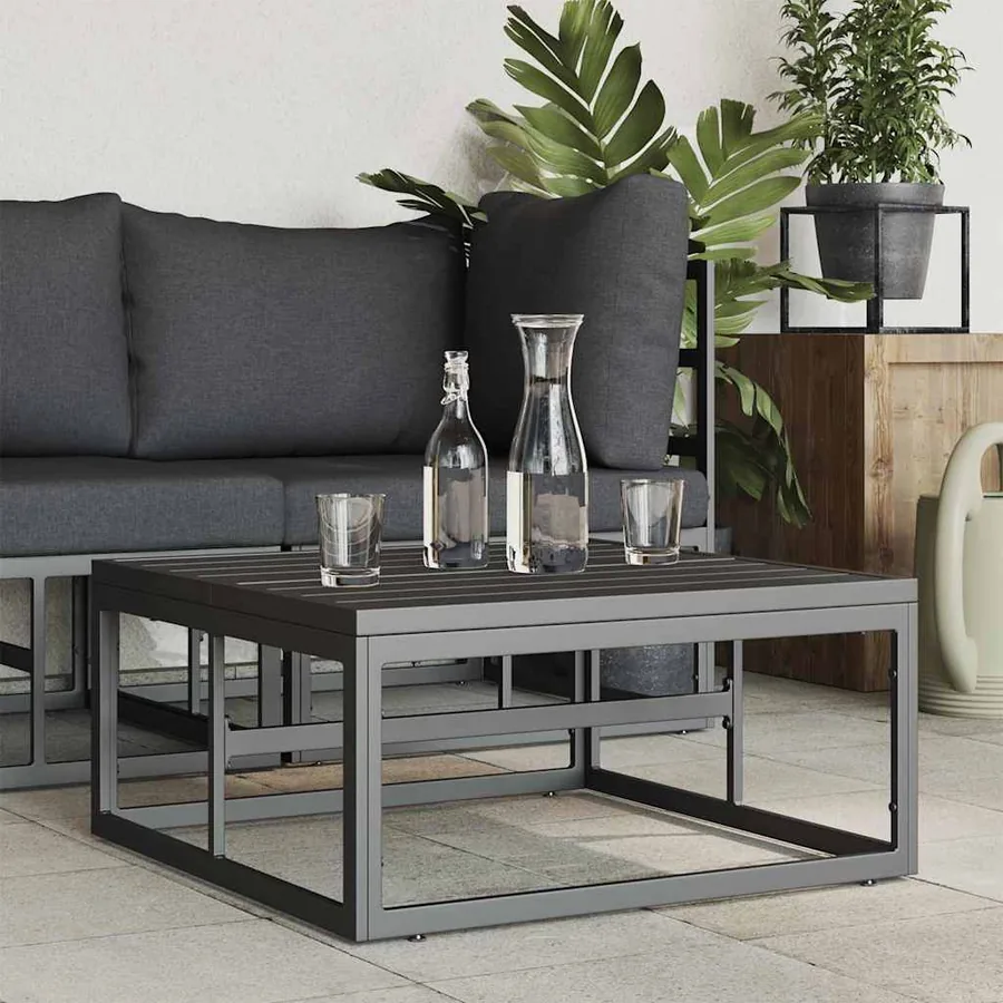 Mobilier de jardin Noir 70 x 70 x 32 cm Métal - 3