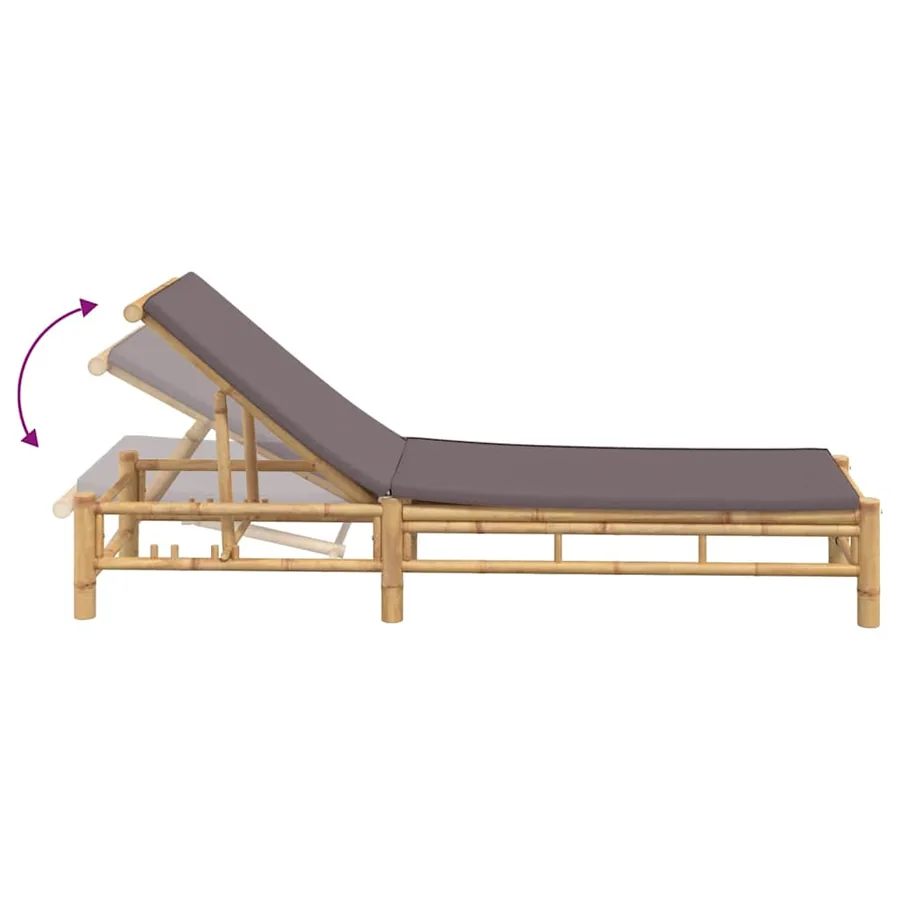 Transat avec coussins 55 x 199 x 30 cm en bambou - 7
