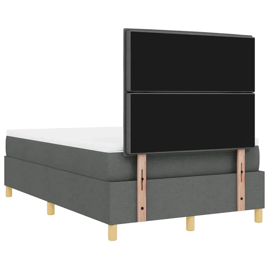 Lit à ressort LED avec matelas Gris foncé 120 x 200 cm tissu - 8