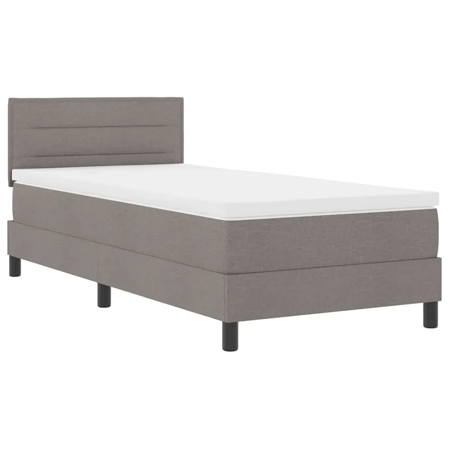 Lit à ressorts avec matelas avec LED Taupe 90 x 200 cm tissu - 2