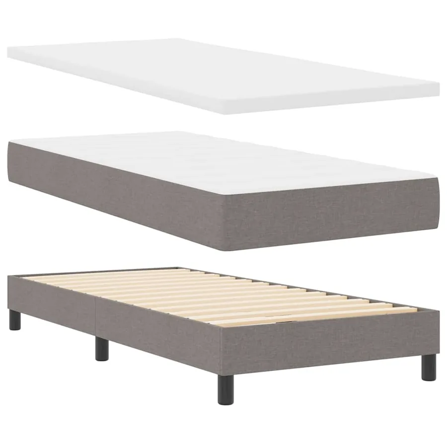 Lit à ressorts avec matelas avec LED Taupe 90 x 200 cm tissu - 6