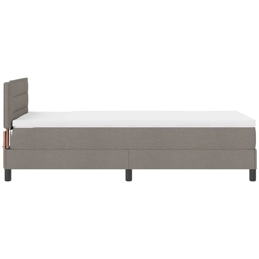 Lit à ressorts avec matelas avec LED Taupe 90 x 200 cm tissu - 9