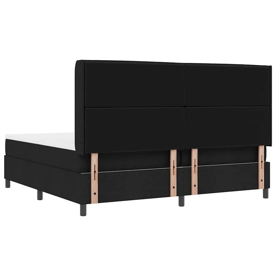 Lit à ressort LED avec matelas Noir 200 x 200 cm tissu - 8