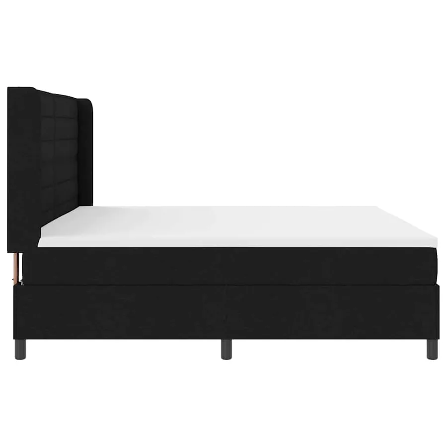 Lit à ressort LED avec matelas Noir 200 x 200 cm tissu - 9
