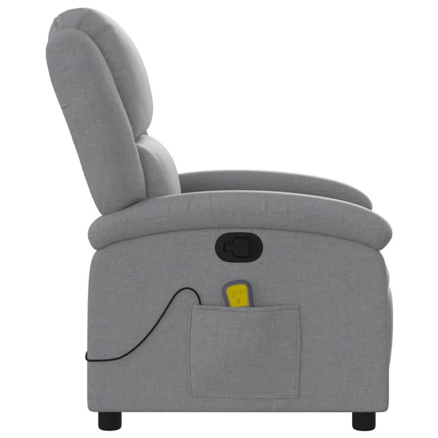 Fauteuil de massage inclinable en tissu gris clair - 8