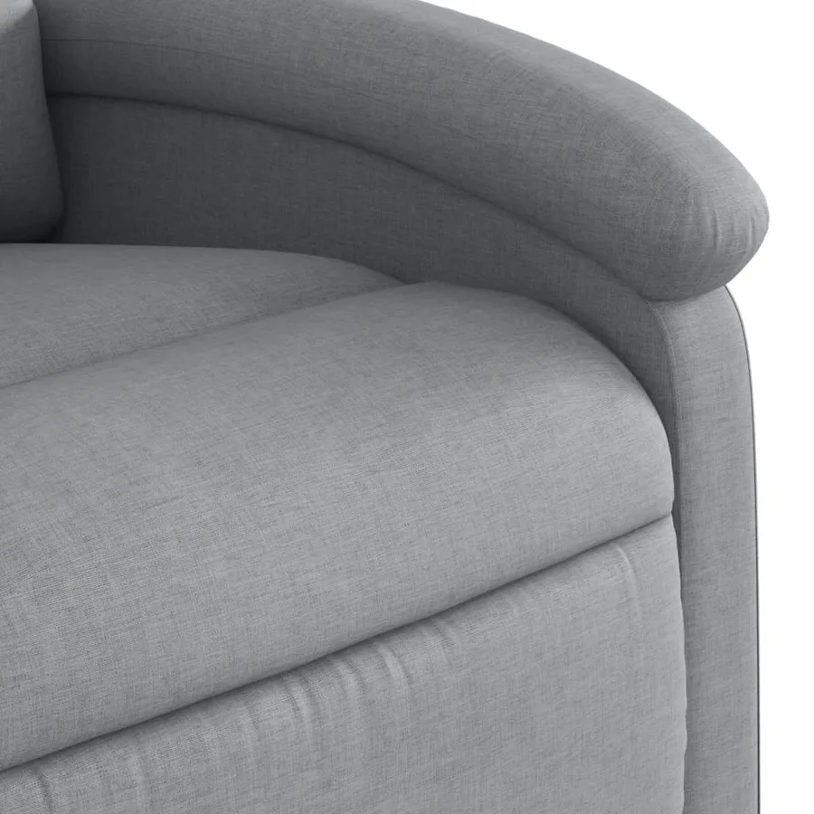 Fauteuil de massage inclinable en tissu gris clair - 9