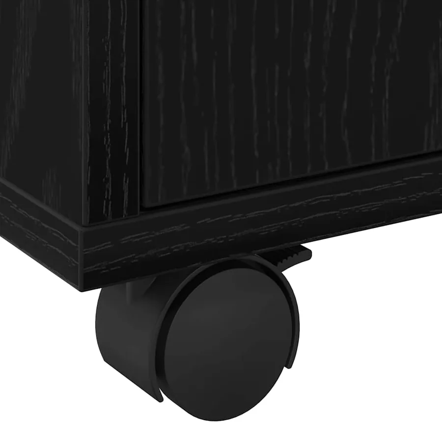 Armoire avec étagère avec roue Chêne noir 60 x 48 x 74,5 cm - 10