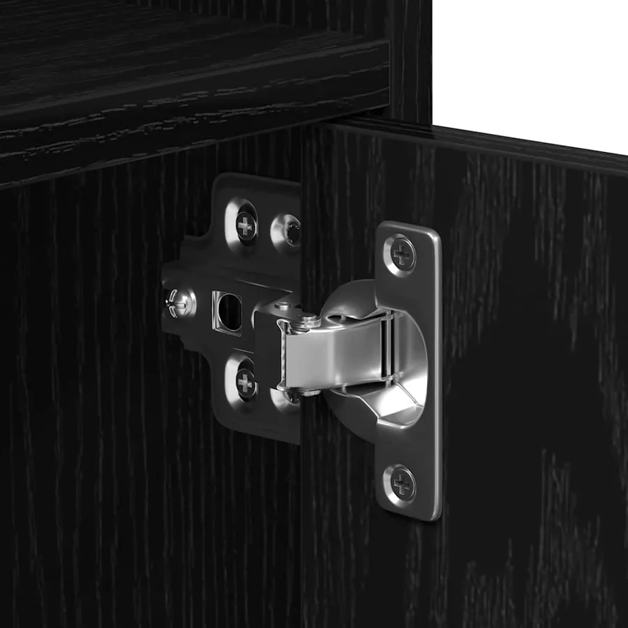 Armoire avec étagère avec roue Chêne noir 60 x 48 x 74,5 cm - 11
