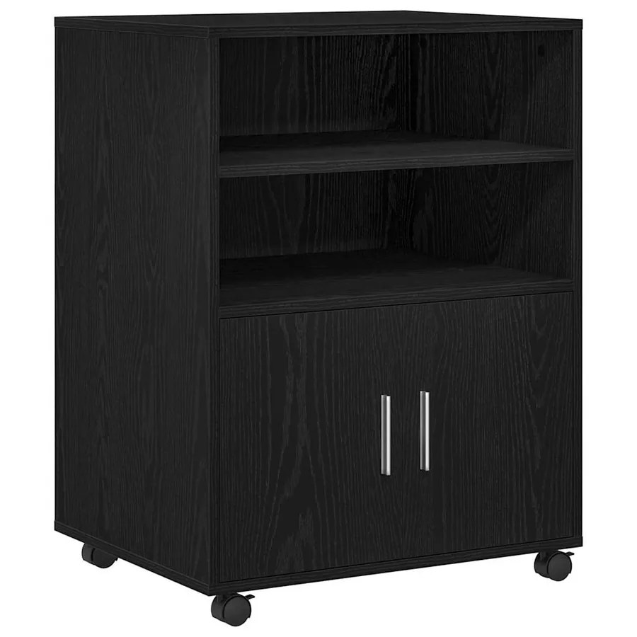 Armoire avec étagère avec roue Chêne noir 60 x 48 x 74,5 cm - 2