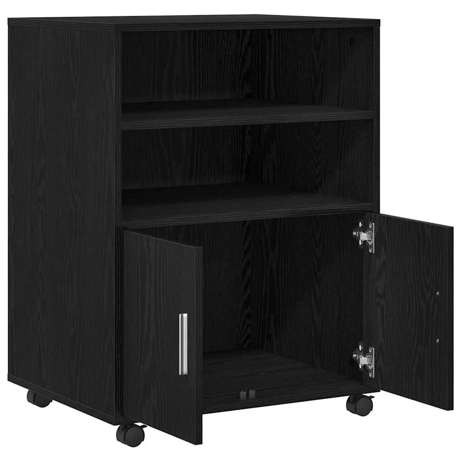Armoire avec étagère avec roue Chêne noir 60 x 48 x 74,5 cm - 5