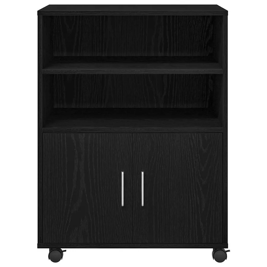 Armoire avec étagère avec roue Chêne noir 60 x 48 x 74,5 cm - 7
