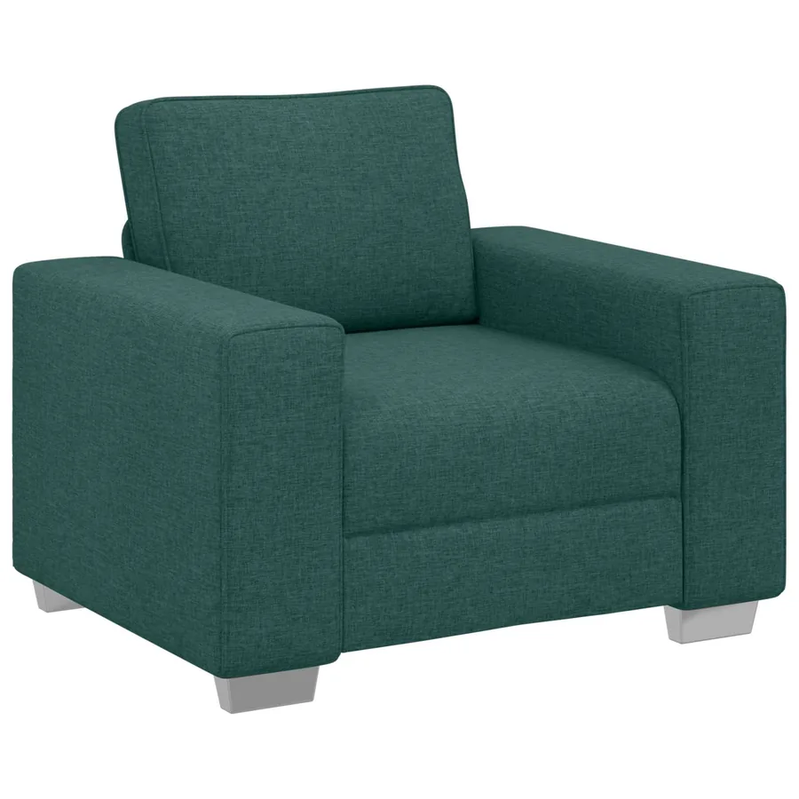 Canapé 3 pcs Vert foncé 219 x 80 x 82 cm Tissu en lin mélangé - 4