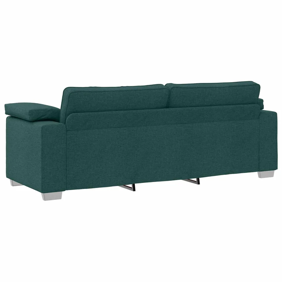 Canapé 3 pcs Vert foncé 219 x 80 x 82 cm Tissu en lin mélangé - 9