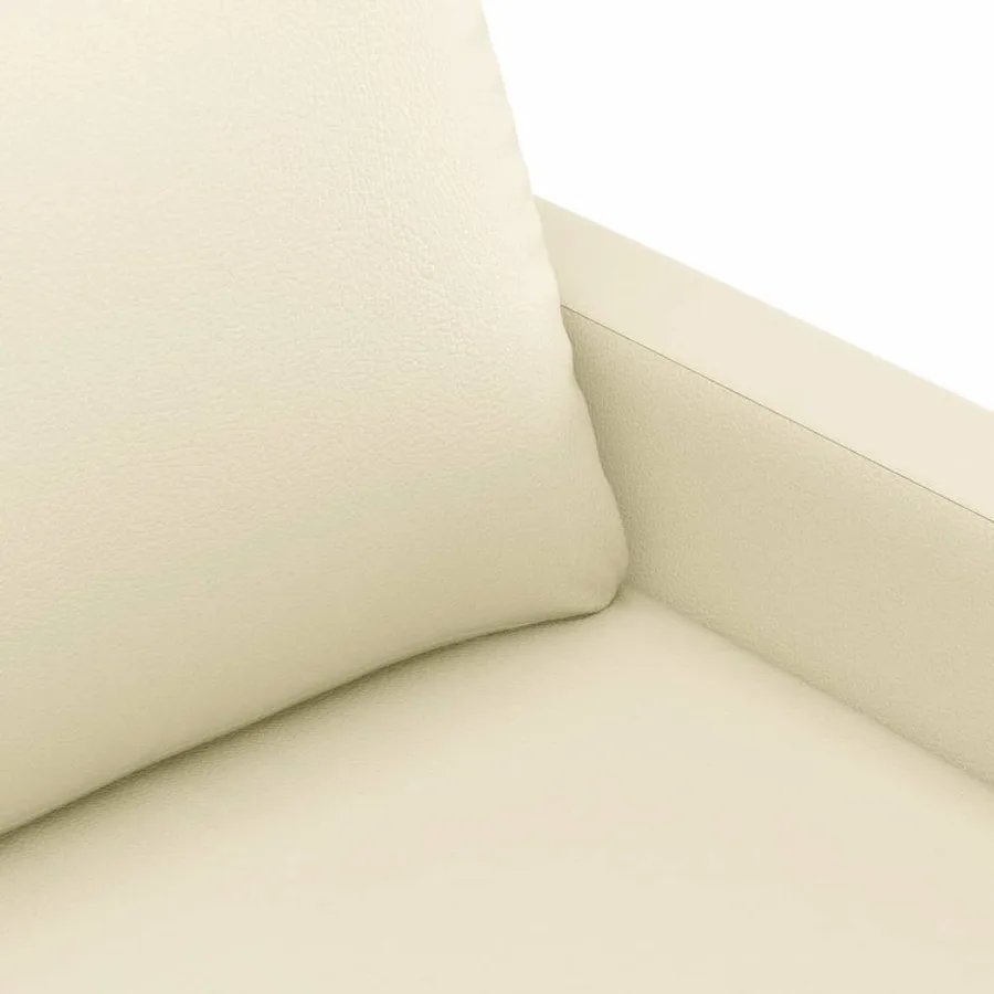 Ensemble de canapés 3 pcs avec coussins Crème Similicuir - 6