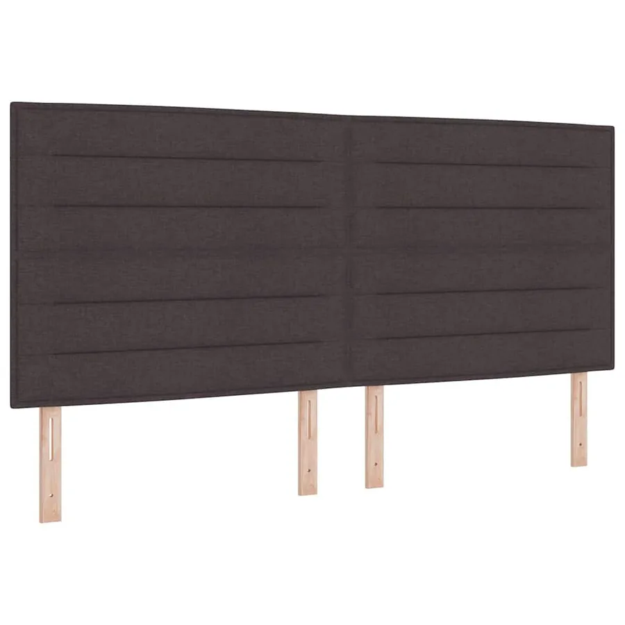 Lit à ressorts avec matelas Marron foncé 200 x 200 cm tissu - 4