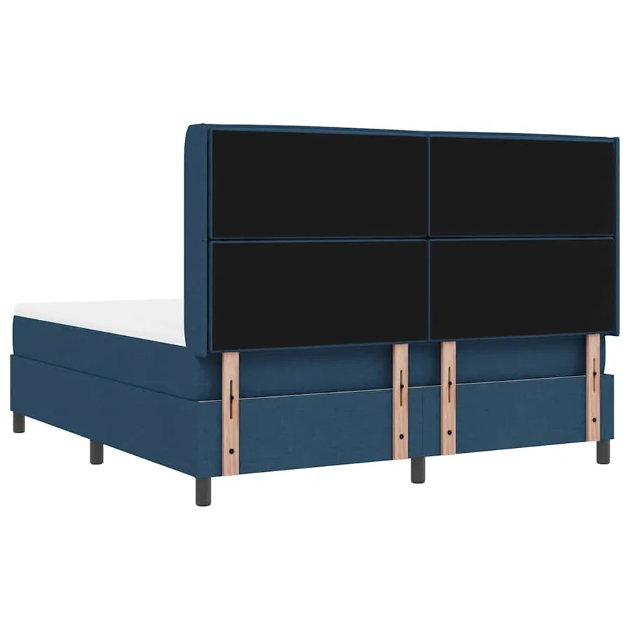 Lit à ressorts avec matelas Bleu 200 x 180 cm tissu - 9
