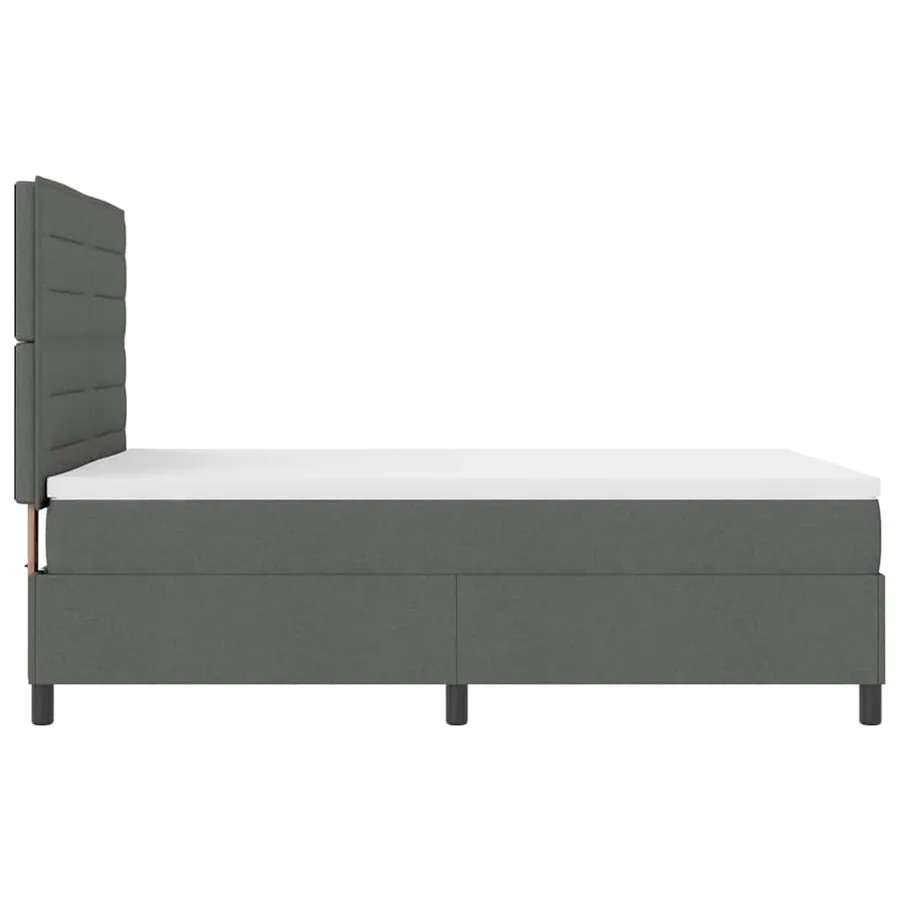 Lit à ressorts avec matelas Gris foncé 160 x 200 cm tissu - 9