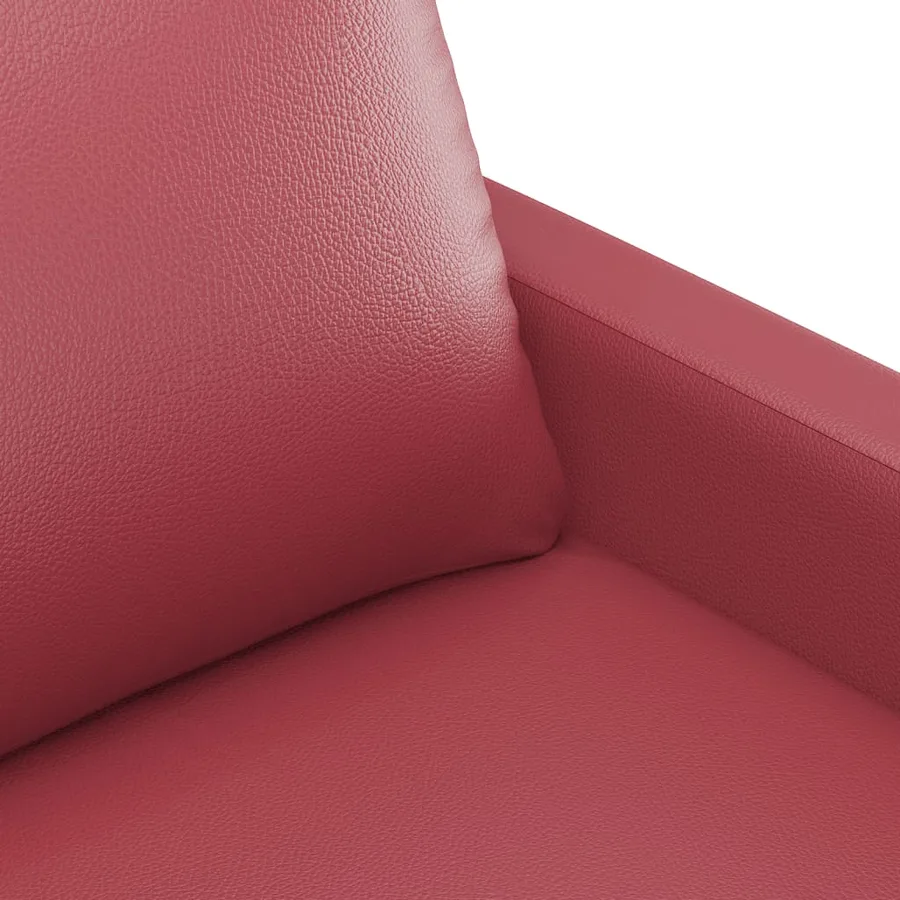 Ensemble de canapés 2 pcs et coussins Rouge bordeaux Similicuir - 5