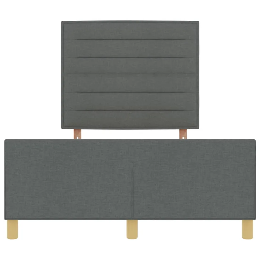 Cadre de lit avec tête de lit Gris foncé 160 x 200 cm tissu - 7