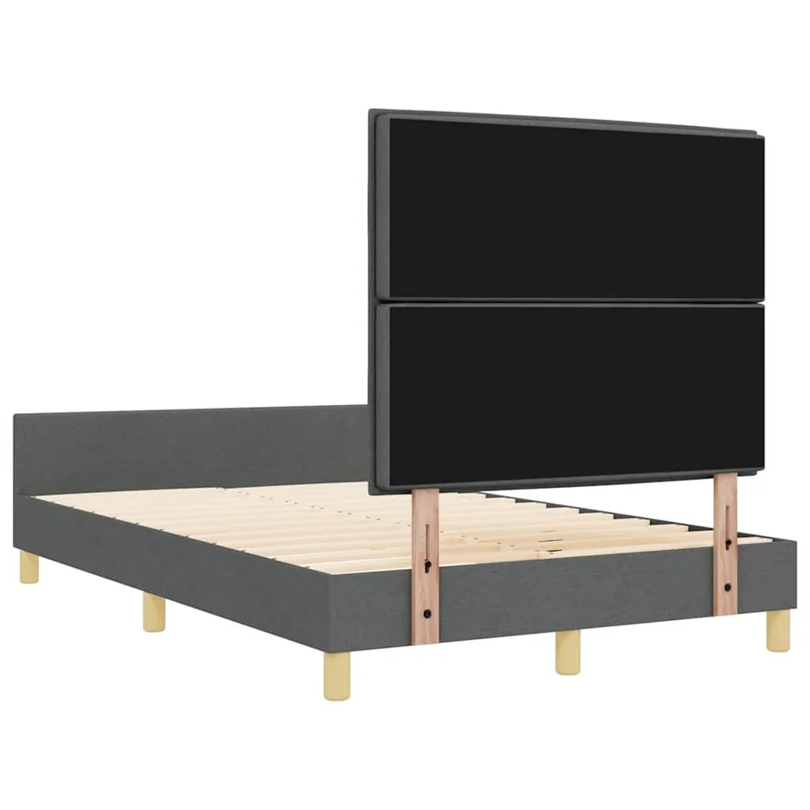 Cadre de lit avec tête de lit Gris foncé 160 x 200 cm tissu - 9