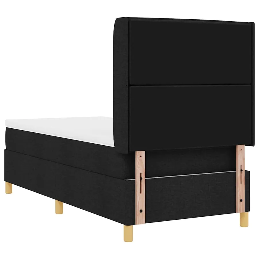 Lit à ressorts avec bandes LED Noir 90 x 190 cm tissu - 8
