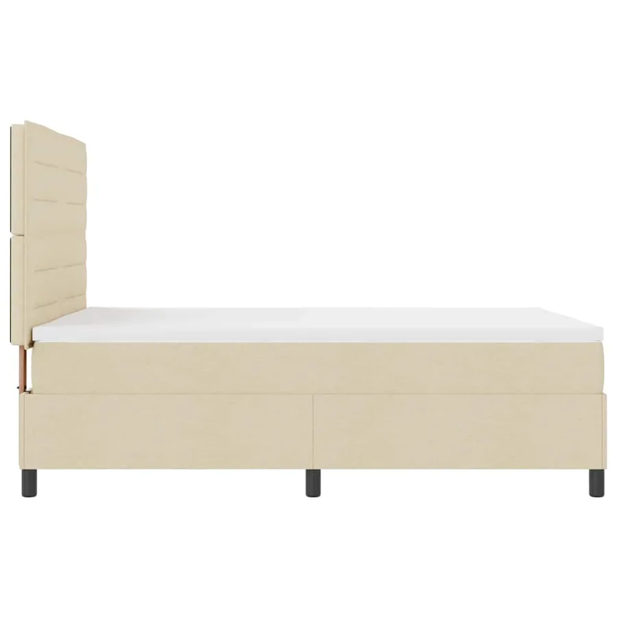 Lit à ressorts avec matelas avec LED Crème 140 x 190 cm tissu - 9