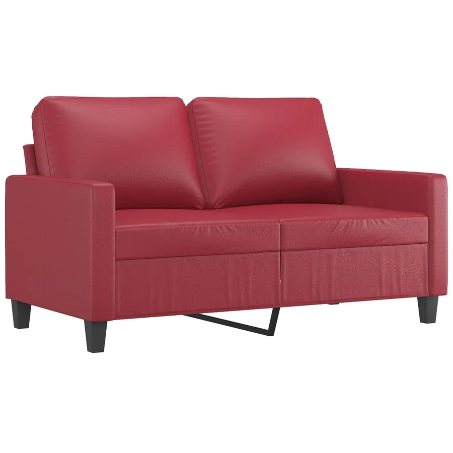 Ensemble de canapés 3 pcs et coussins Rouge bordeaux Similicuir - 3