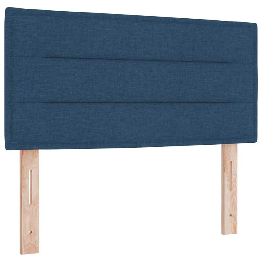 Lit à ressorts avec matelas Bleu 190 x 90 cm tissu - 5