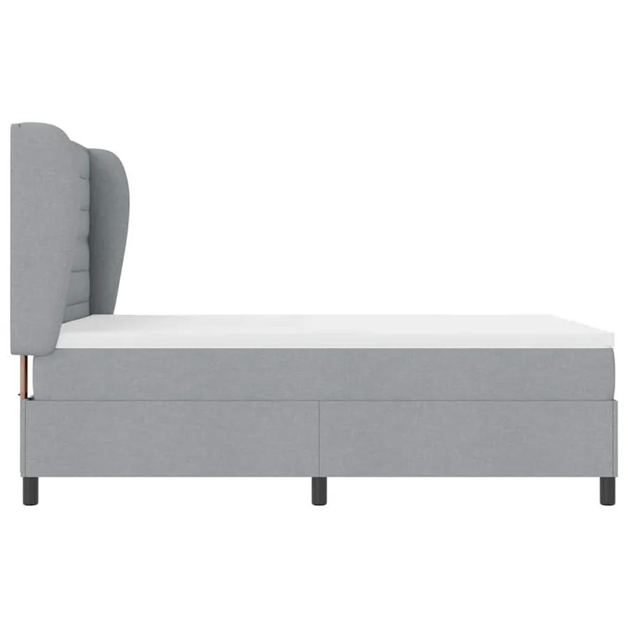 Lit à ressorts avec matelas Gris clair 160 x 200 cm tissu - 7