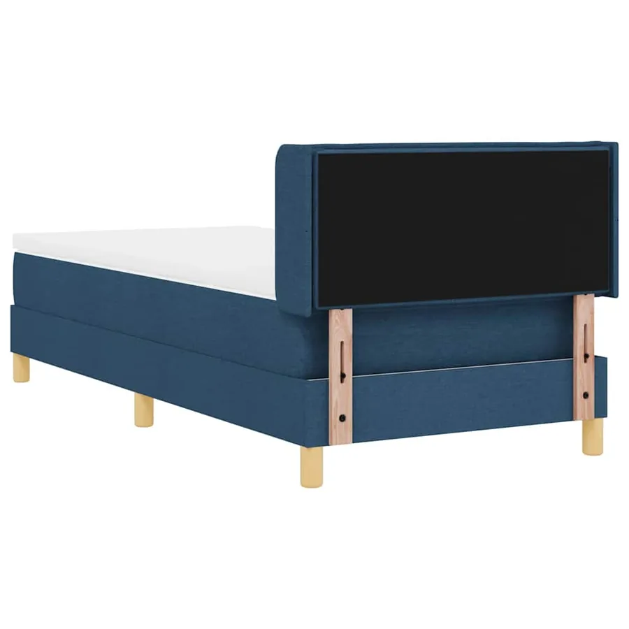 Lit à ressorts avec matelas Bleu 200 x 90 cm tissu - 9