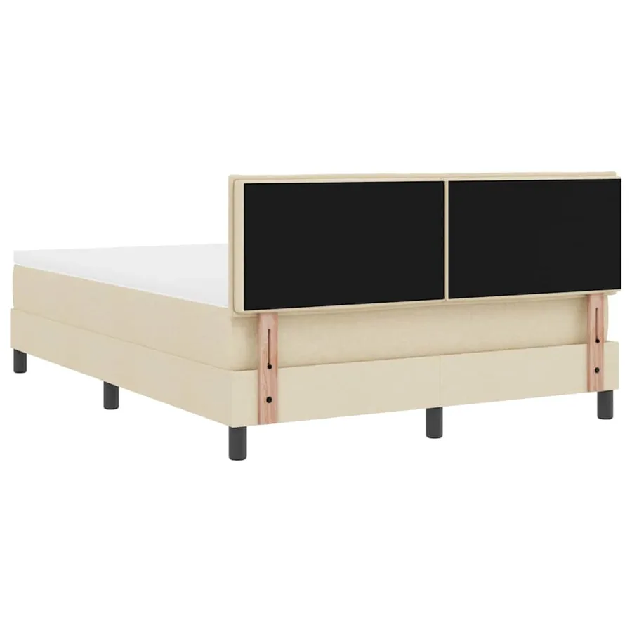 Lit à ressorts avec matelas avec LED Crème 140 x 190 cm tissu - 8