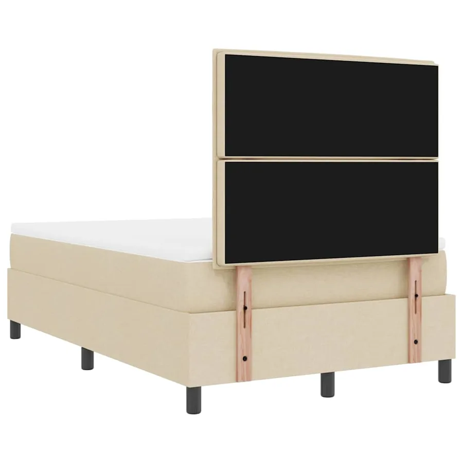 Lit à ressorts avec matelas avec LED Crème 120 x 190 cm tissu - 10