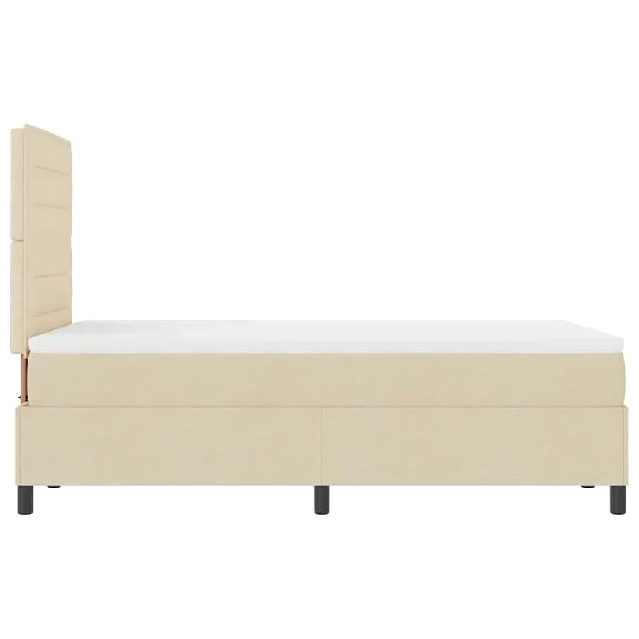 Lit à ressorts avec matelas avec LED Crème 120 x 190 cm tissu - 9