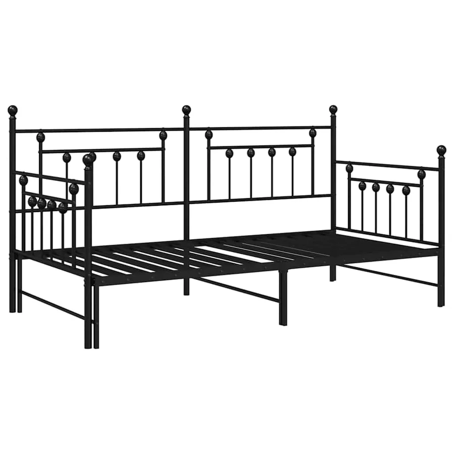 Cadre de lit de jour Noir 107 x 203 cm Acier - 4