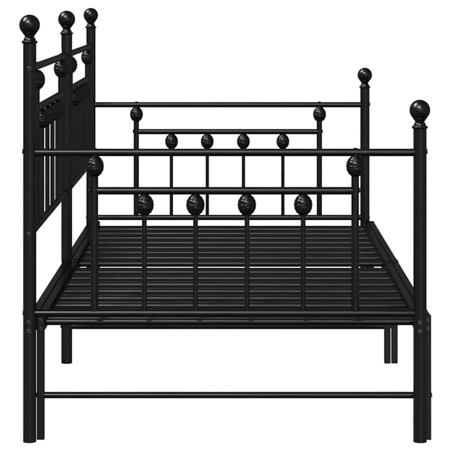 Cadre de lit de jour Noir 107 x 203 cm Acier - 6