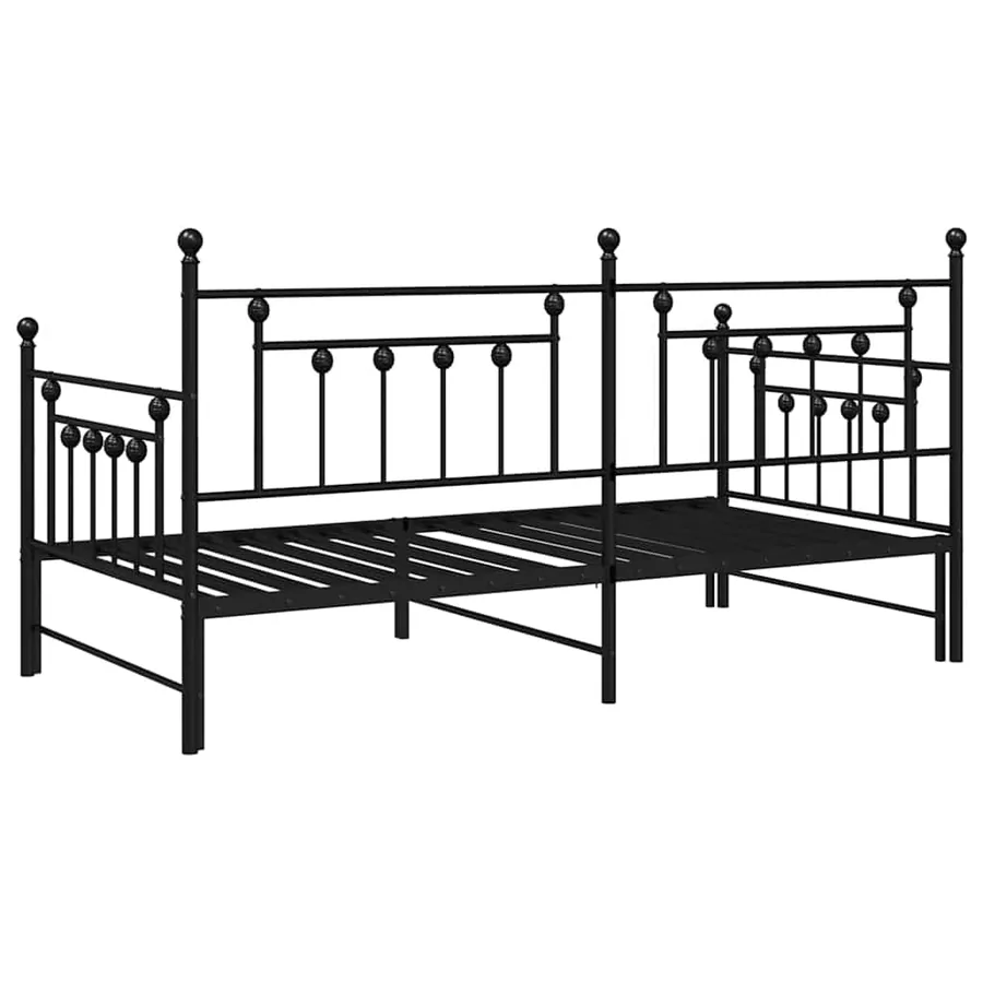 Cadre de lit de jour Noir 107 x 203 cm Acier - 7