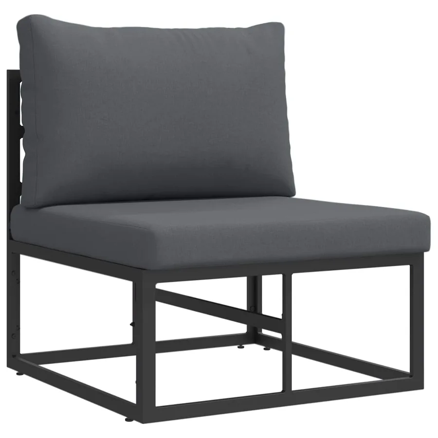 Ensemble de canapé de jardin 5 pcs Noir Métal - 7