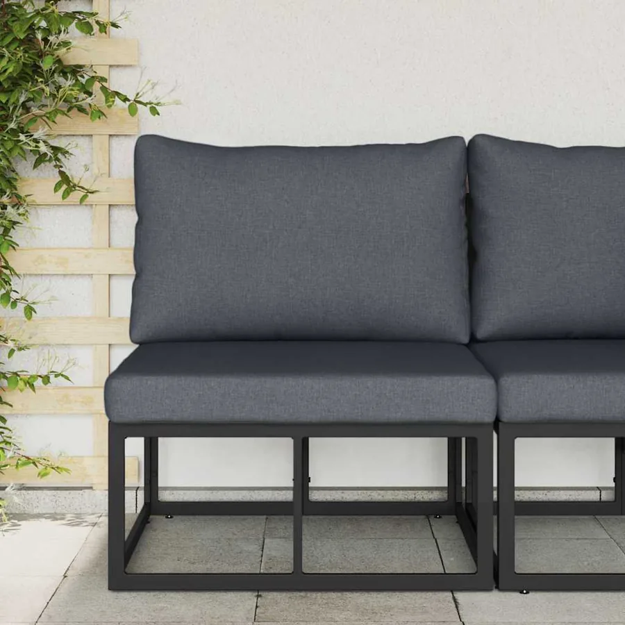 Mobilier de jardin Noir et anthracite 70 x 71,5 x 71 cm Métal - 3