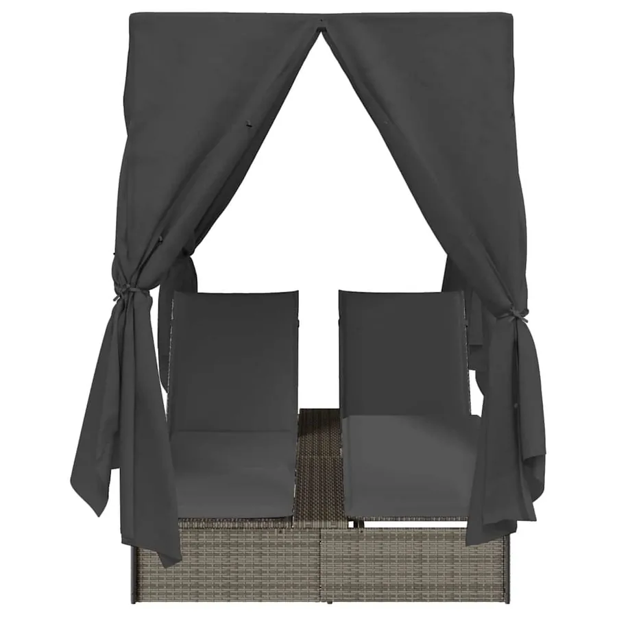 Transat double Réglable Gris 205 x 129 x 200 cm polyrotin - 5