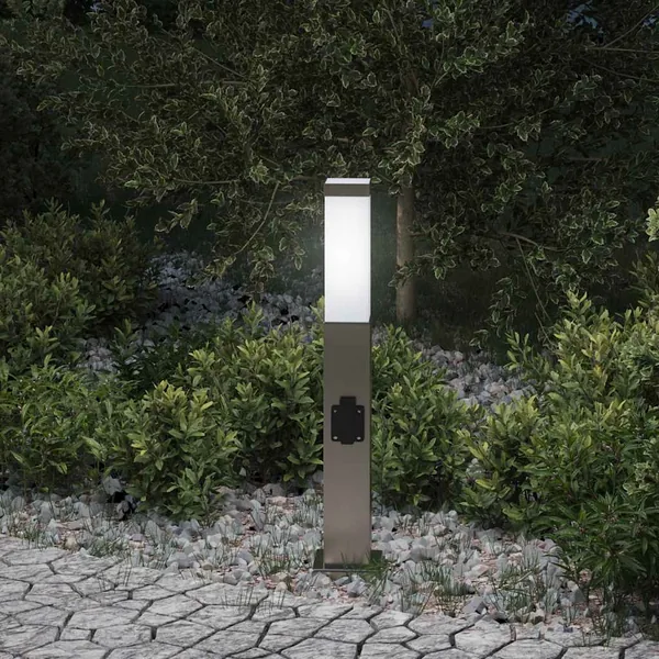 Borne lumineuse avec sortie 50 cm en acier inoxydable IP44