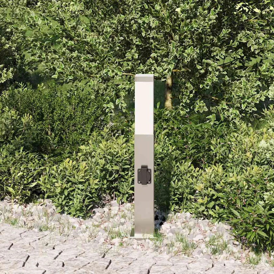 Borne lumineuse avec sortie 50 cm en acier inoxydable IP44 - 3
